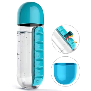 DailyDose Hydration Companion – 2-in-1 Bottle & Pill Box
