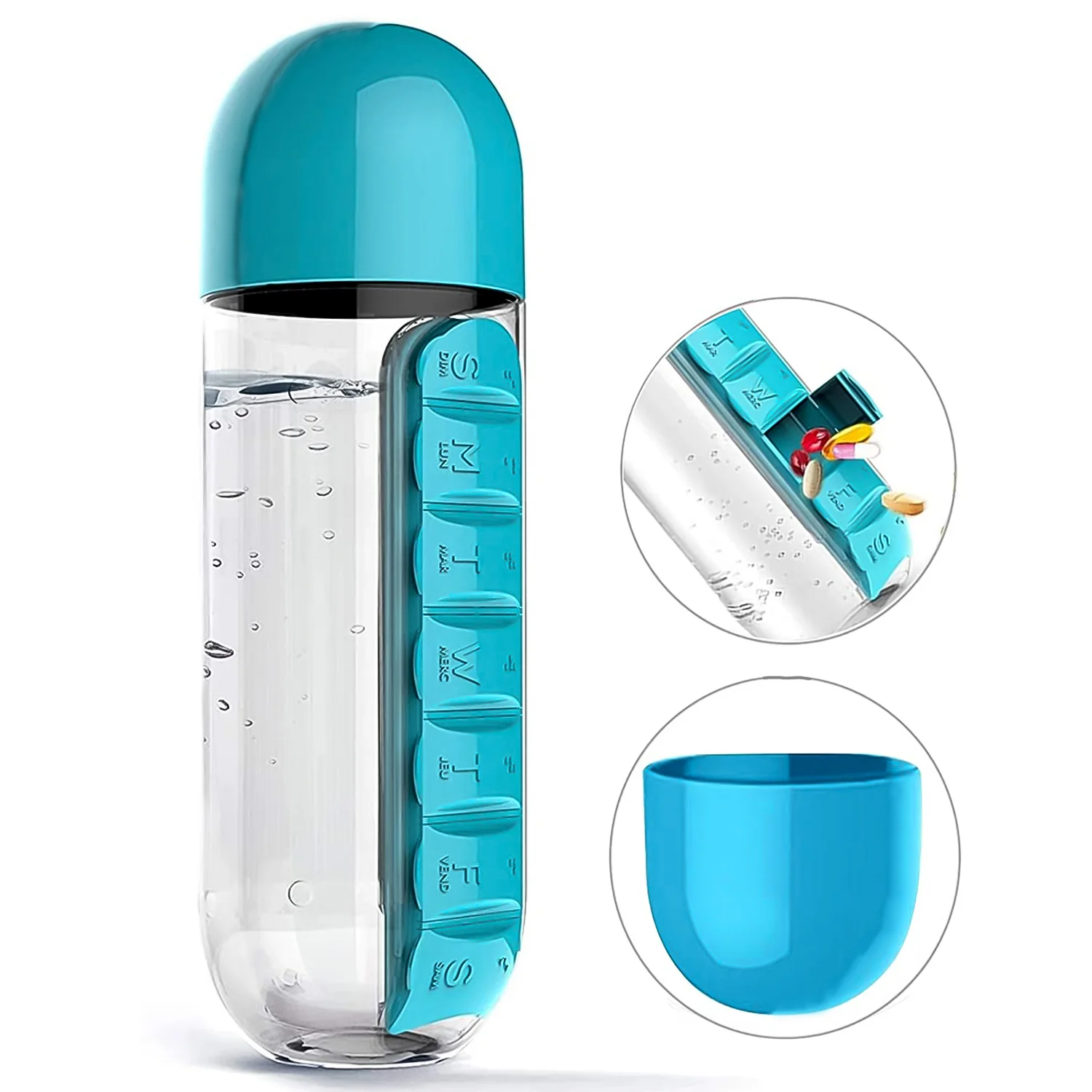 DailyDose Hydration Companion – 2-in-1 Bottle & Pill Box
