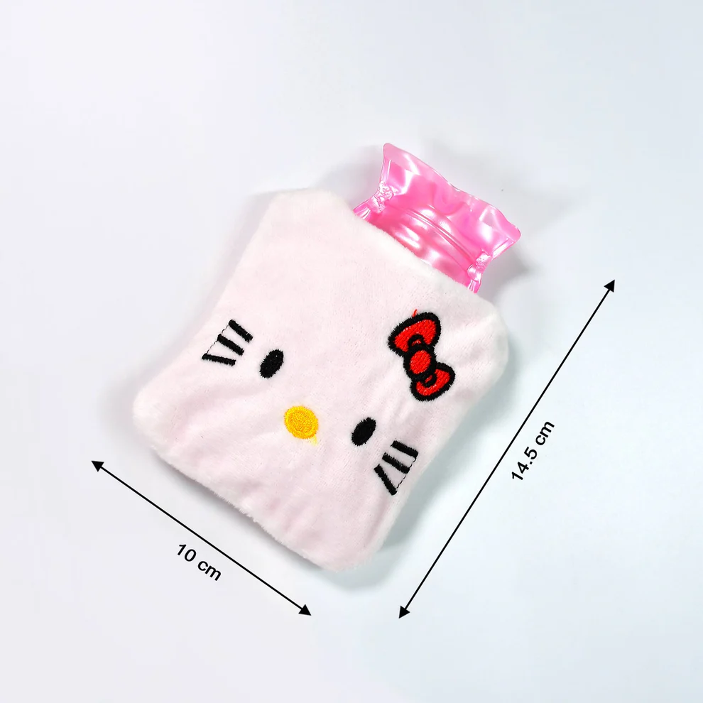 Cute White  Kitty Hot Water Bag – Small Pain Relief Warmer