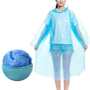 RainShield Pop-N-Go Kids Raincoat – Emergency Disposable Poncho with Clip-On Ball Case (1-Pc)