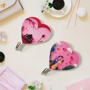 HeartEase Adhesive Hooks – Stylish Utility Holders (2 Pc Set)