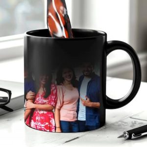 Personalized Magic Photo Mug – Heat Reveal Black Cup with Custom Image – 320ml Ceramic Gift Mug