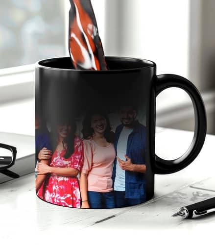 Personalized Magic Photo Mug – Heat Reveal Black Cup with Custom Image – 320ml Ceramic Gift Mug