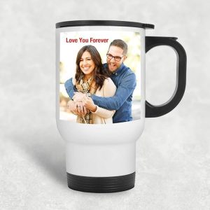 Personalized Insulated Travel Mug – 400ml White Stainless Steel Tumbler for Hot & Cold Drinks