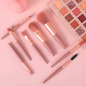 ColorPop Compact: 8-Piece Premium Mini Makeup Brush Set with Case