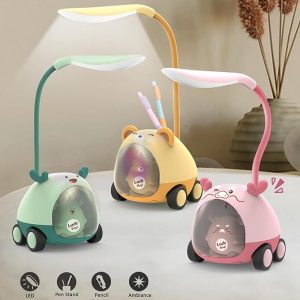 Glow 3-in-1 Desk Buddy – LED Table Lamp, Pencil Sharpener & Cute Pen Holder for Kids (1-Pc)