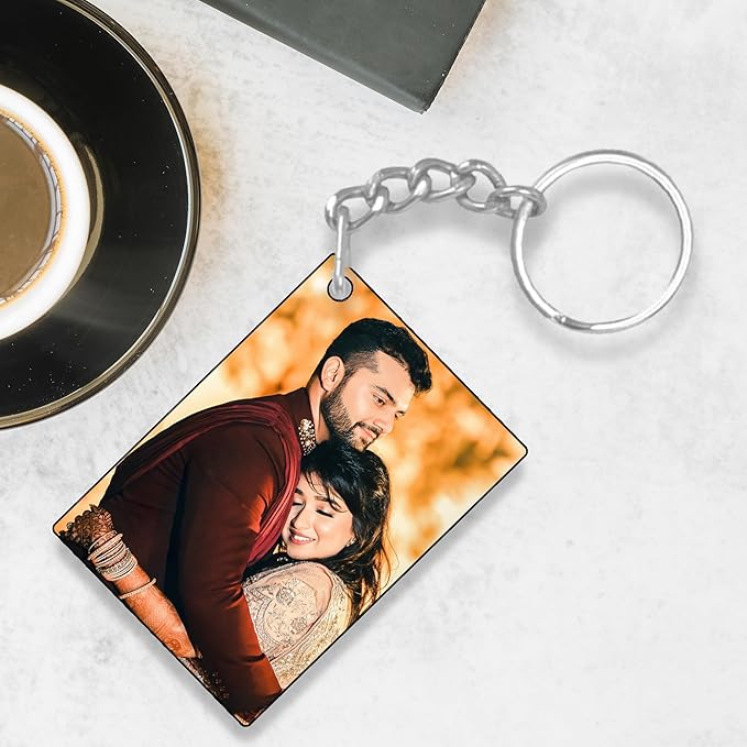 Personalized Photo Keychain – Custom Rectangle Keyring with Your Favorite Picture
