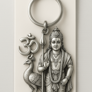 Metal Keychain Set – Lord Murugan ,Shinchan, & Panda Characters | Cute & Durable Key Rings (1-Pc)