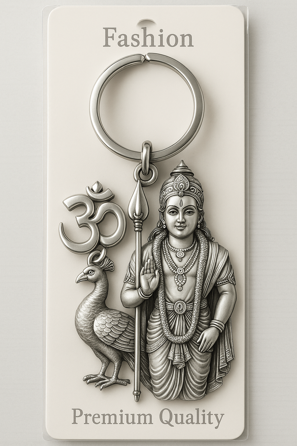 Metal Keychain Set – Lord Murugan ,Shinchan, & Panda Characters | Cute & Durable Key Rings (1-Pc)