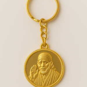 Divine Grace: Gold Sai Baba Keychain (1-Pc)