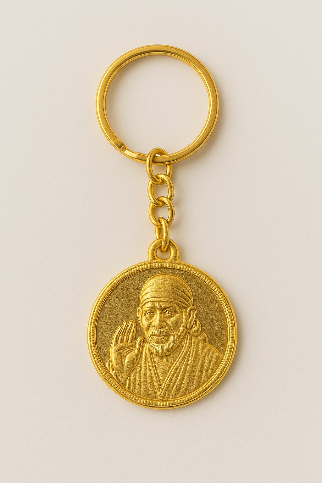 Divine Grace: Gold Sai Baba Keychain (1-Pc)