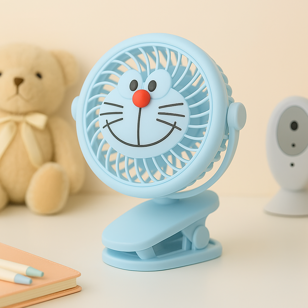 USB Powered Mini Fan with Ambient Light – Personal Cooling for Any Space (1-Pc)