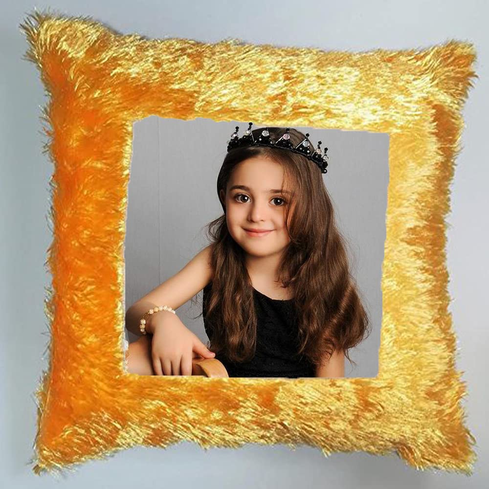 Custom Square Fur Cushion with Personalized Photo Print – Plush Gift Pillow