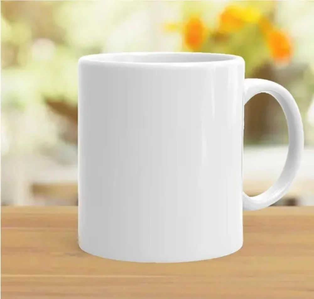 Elegant White Ceramic Mug 320ml – For Coffee, Tea & Creativity