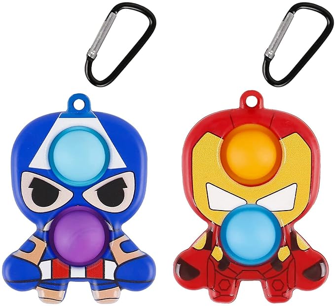 Superhero Pop-It Keychain Toys – Fun Stress Relief Fidget for Kids & Adults (1-Pc)