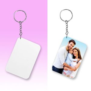 Custom Rectangle Photo Keychain – Personalized Polymer Sublimation Gift for Loved Ones (1-Pc)