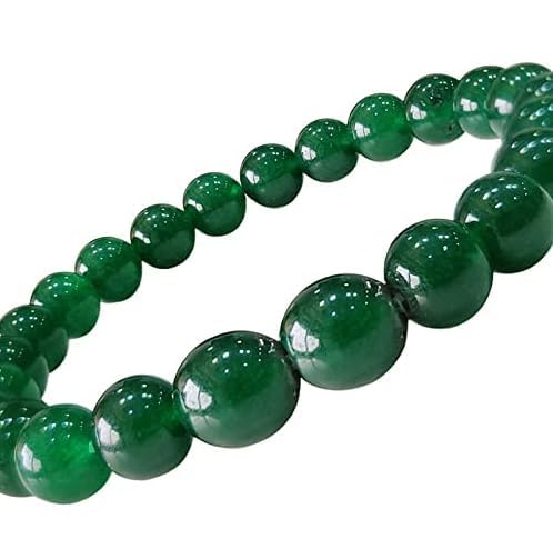 Emerald Bead Bracelet with Silver Buddha Charm – Handcrafted Healing Crystal Jewelry (1-Pc)