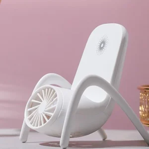 BreezeGrip 2-in-1: Portable Fan & Phone Holder  (1-Pc)