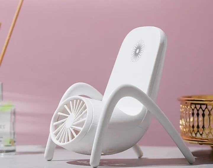 BreezeGrip 2-in-1: Portable Fan & Phone Holder  (1-Pc)