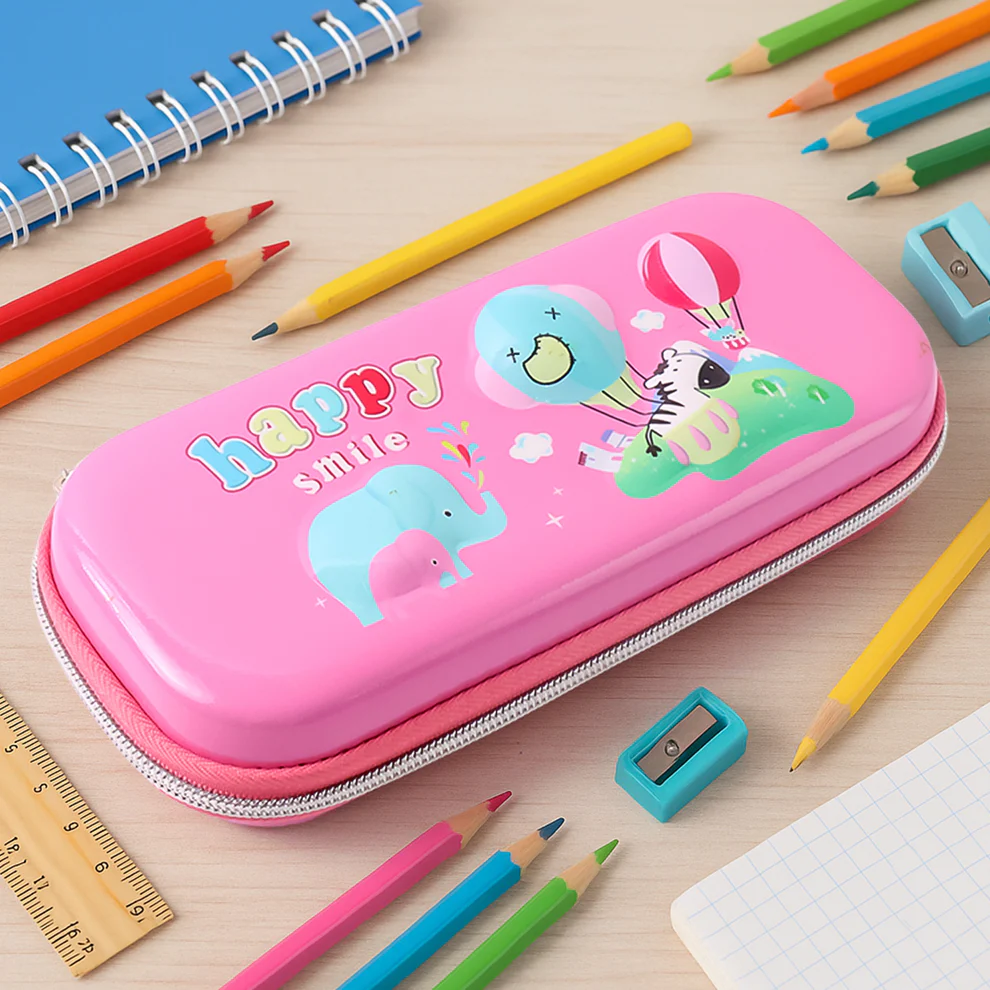 FunZip Cartoon Pencil Pouch – Cute & Colorful Stationery Organizer for Kids (1 Pc)