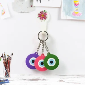 EyeShield Pop – Rubber Evil Eye Keychain (3-Pcs)