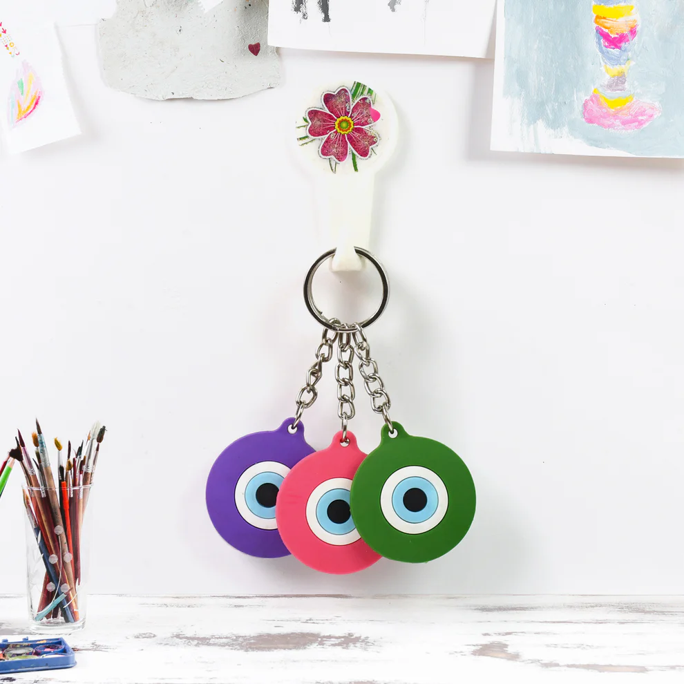 EyeShield Pop – Rubber Evil Eye Keychain (3-Pcs)