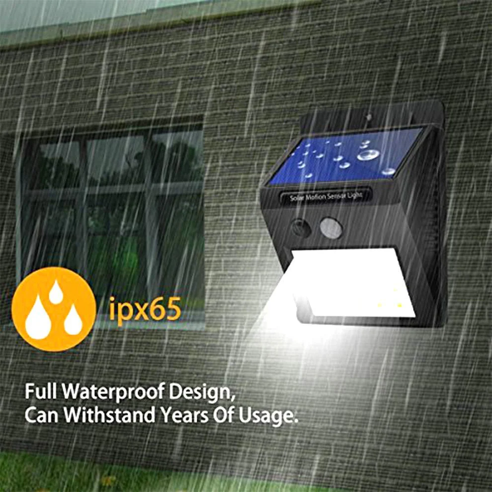 LumaWall Solar Light – 30-LED Outdoor Security Glow