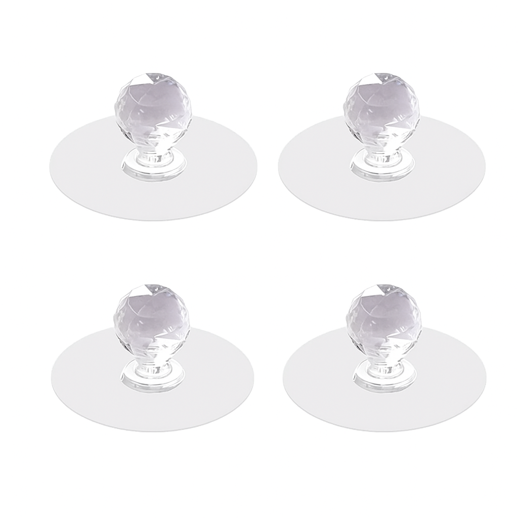 LuxeGem Handle – Clear Crystal Knob for Elegant Cabinets & Drawers (4-Pcs)