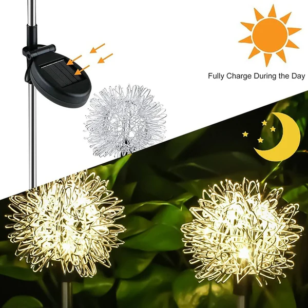 Solar Dandelion Garden Lights – 2 Pack Outdoor LED Yard Decor
