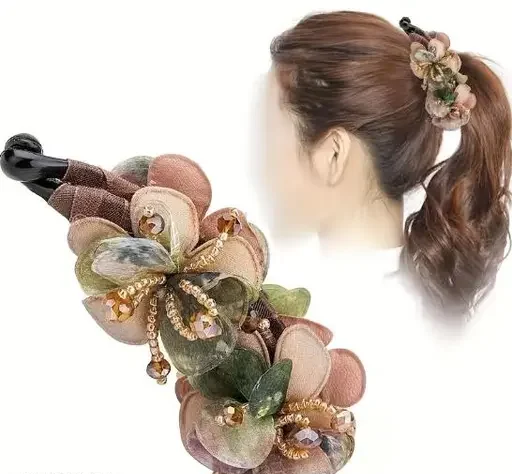 Stylish Floral Banana Hair Clip for Girls – Hair Accessory (Pack of 1)